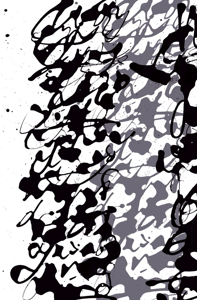 Écriture asémique, 2014 (encre sur papier) - Marco Campedelli