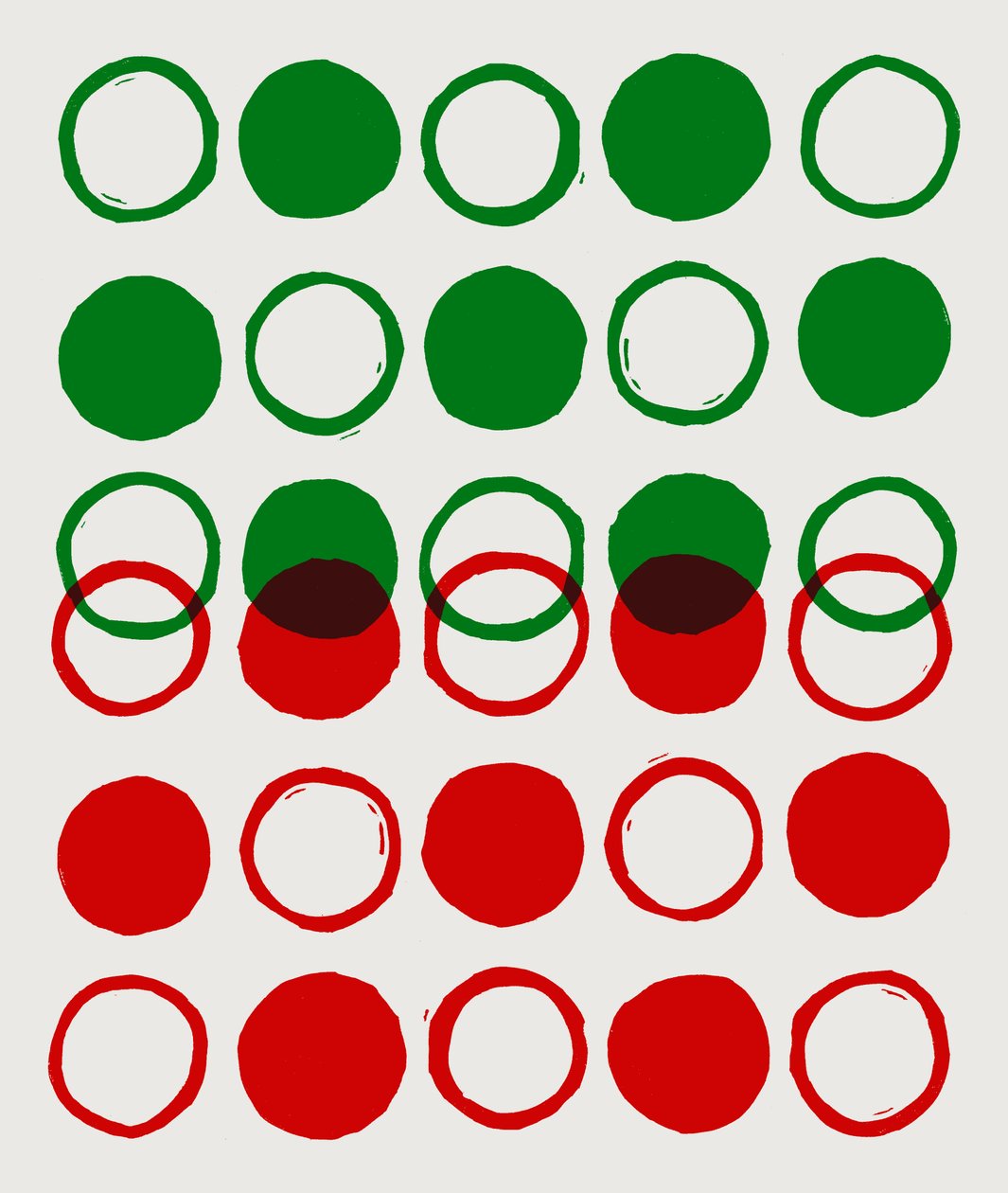 Points, cercles, 2023 (linoléum sur papier) - Marco Campedelli