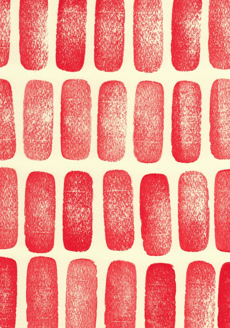 Stones_red, 2017 (tampons en caoutchouc) - Marco Campedelli