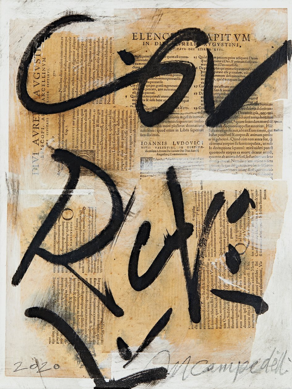 Texto #09, 2020 (collage, techniques mixtes sur toile) - Marco Campedelli