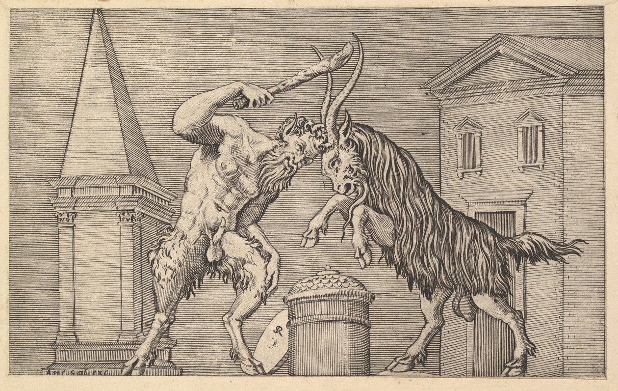 Speculum Romanae Magnificentiae: Un satyre et un bélier s