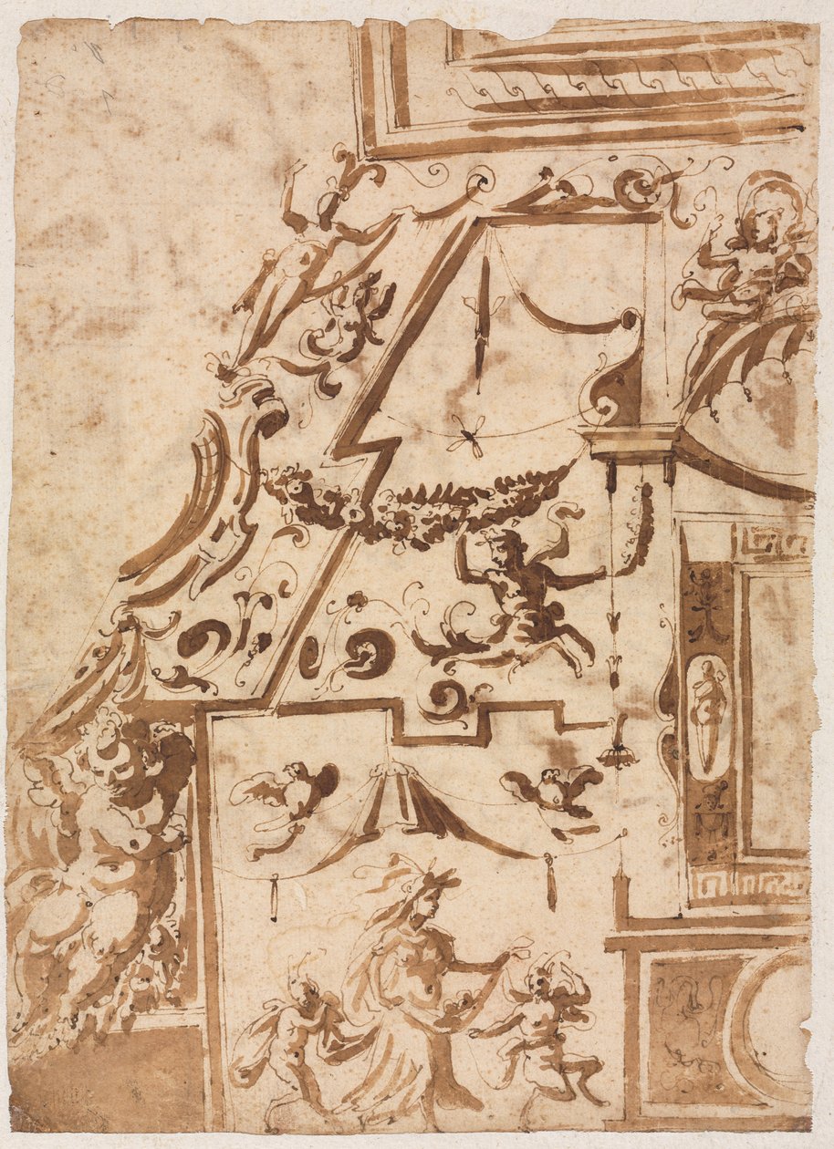 Grotesque avec un centaure bondissant verso, vers 1565-1588 - Marco Marchetti