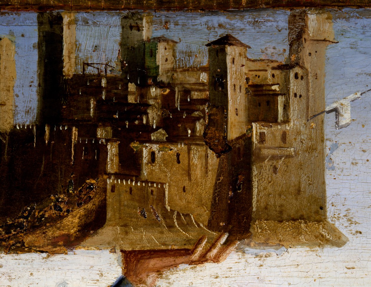 Vierge en majesté et saints, détail de la prédelle de Saint Adrien par Marco Palmezzano (vers 1460-1539), église Saint-François, Matelica, Marches, Italie (détail) - Marco Palmezzano