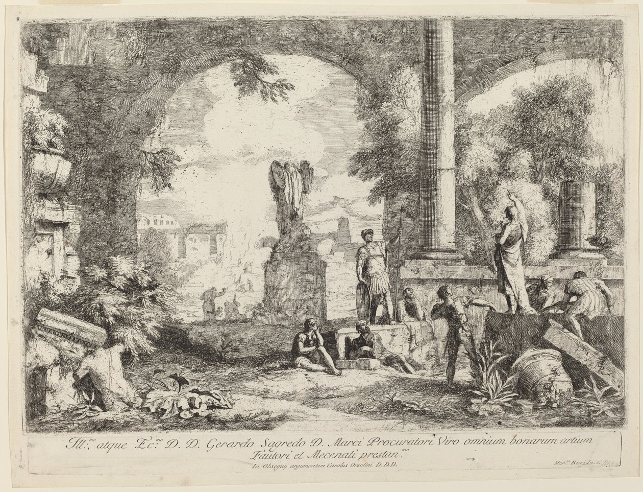 Paysage avec ruines classiques - Marco Ricci