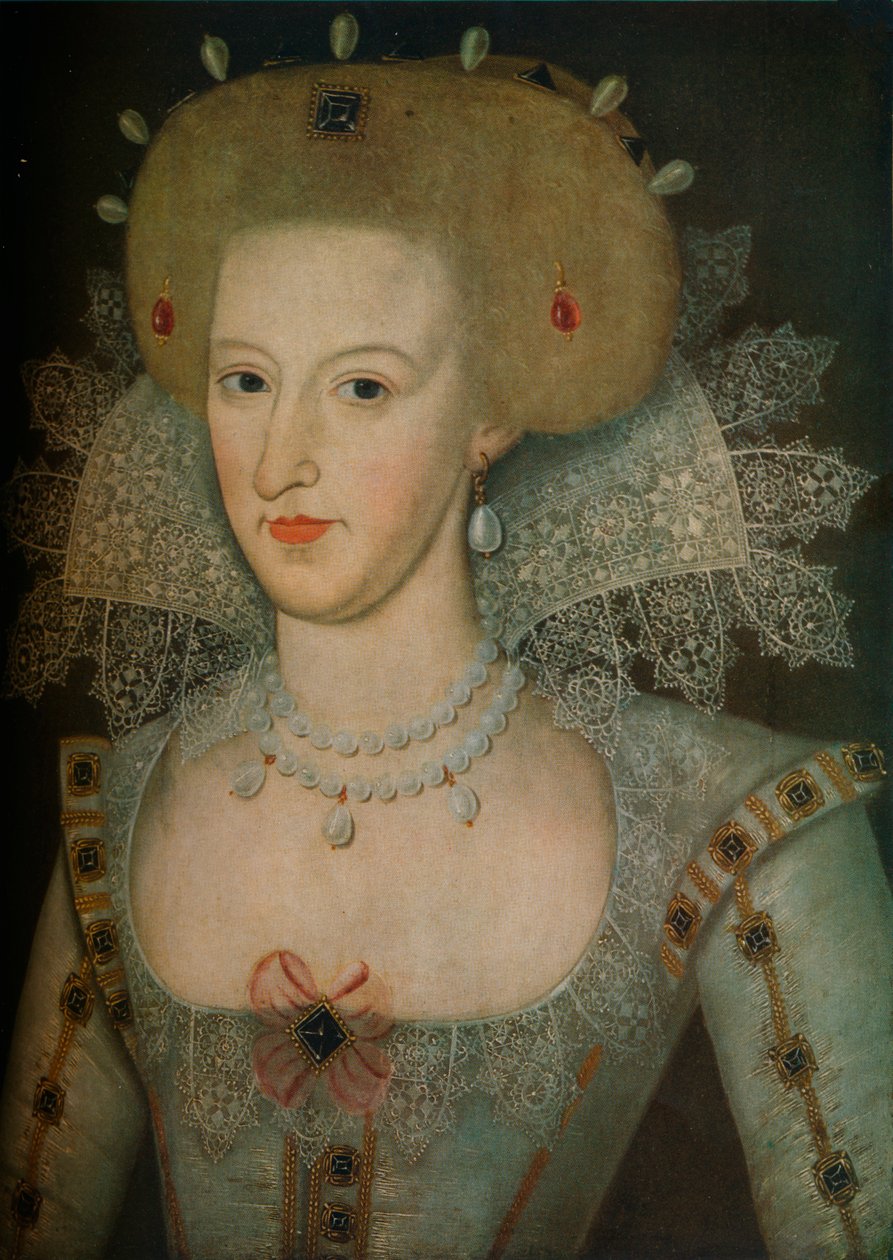 Anne de Danemark 1574-1619, reine consort du roi Jacques Ier, 17ème siècle - Marcus Garret Gheeraerts the Younger
