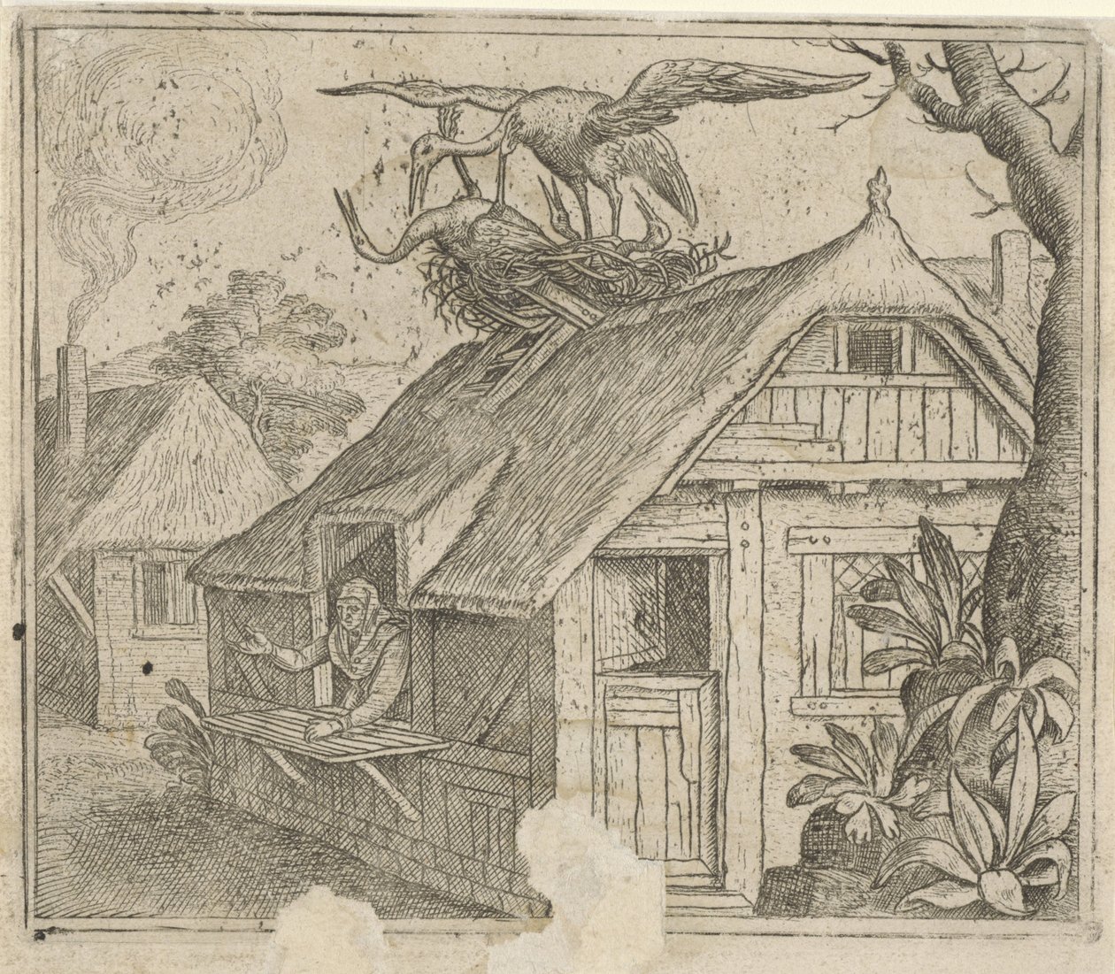Fable sur les cigognes et leur religion - Marcus Gheeraerts (I) (attributed to)