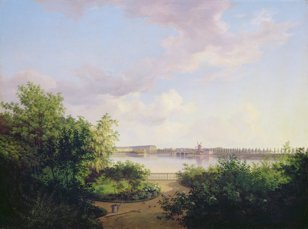 Le jardin de Johannes Amsinck sur le Binnenalster, 1837 - Marcus Johann Haeselich