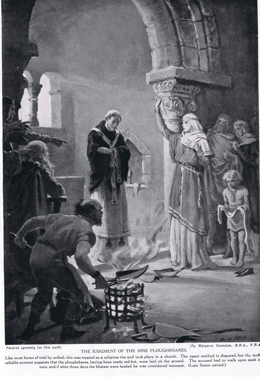 Le jugement des neuf socs de charrue, illustration tirée de "Hutchinson