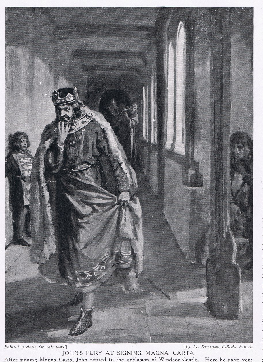 La fureur de Jean à la signature de la Magna Carta AD1215 - Margaret Dovaston