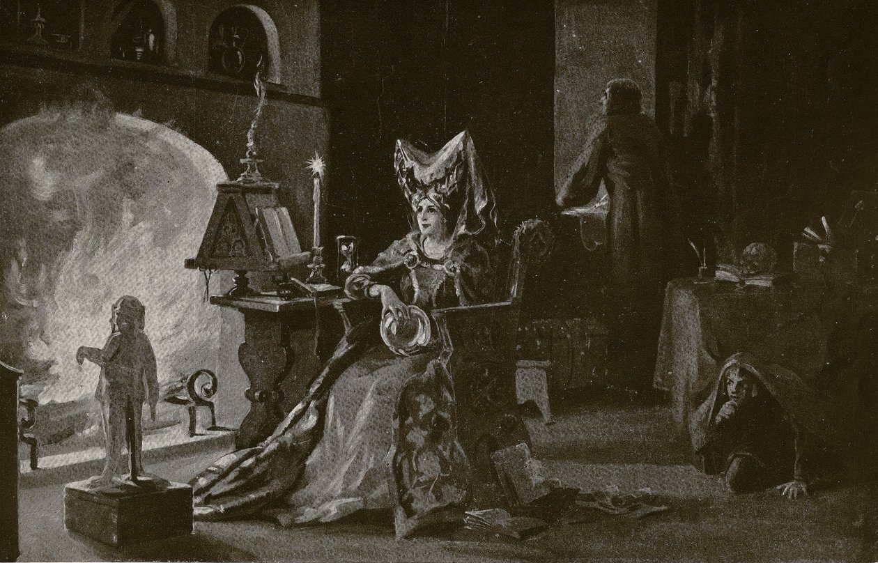La duchesse de Gloucester pratique la sorcellerie, illustration tirée de "Hutchinson