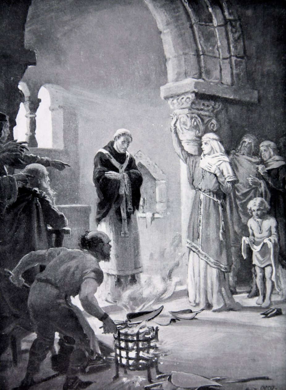 Le jugement des neuf socs de charrue, illustration tirée de "L