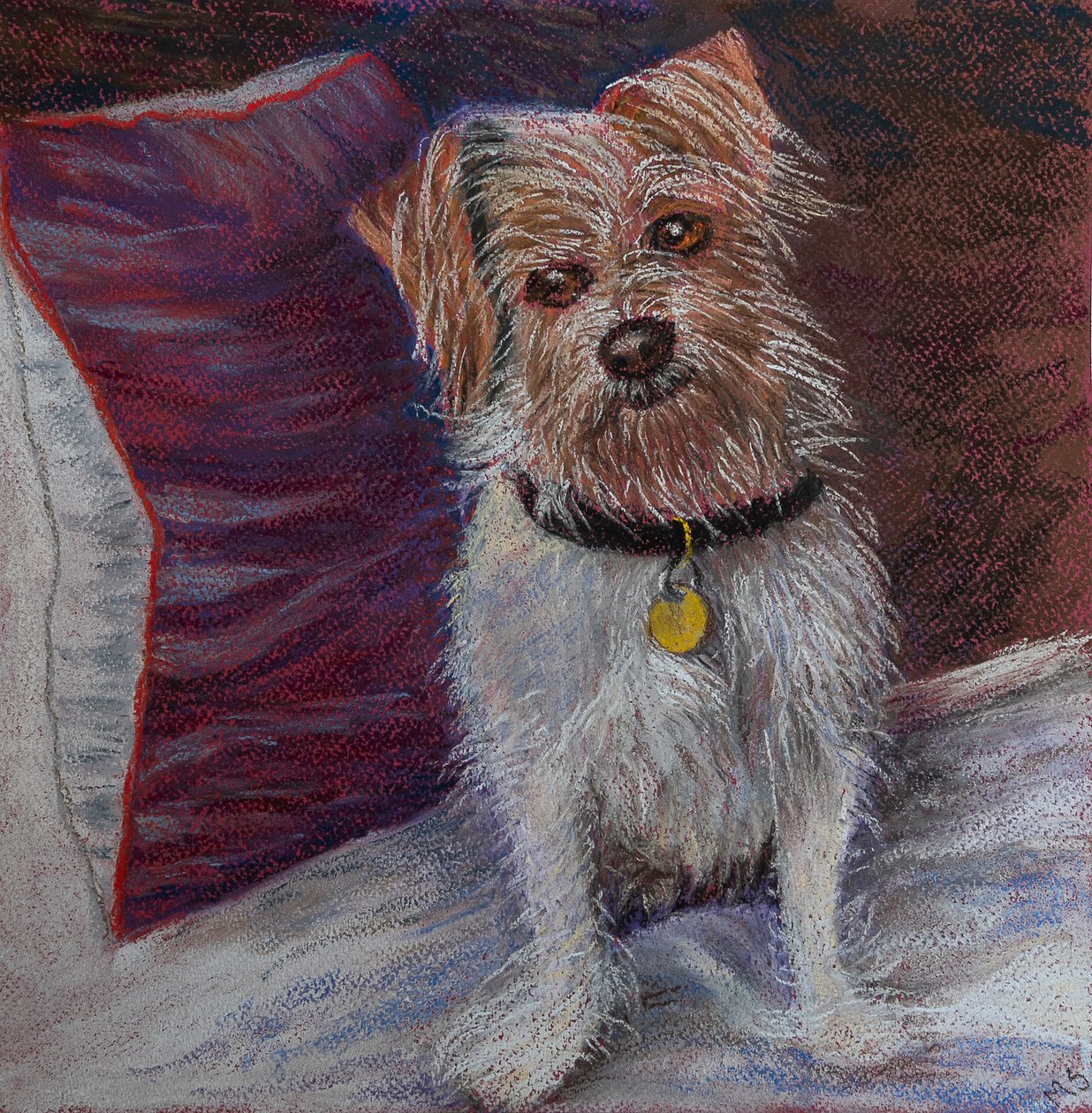 Mon petit chien sur un coussin de soie - Margo Starkey