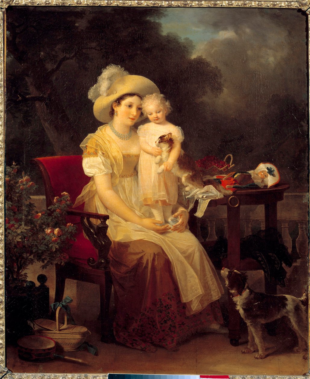 Femme assise tenant une fille sur ses genoux - Marguerite Gerard