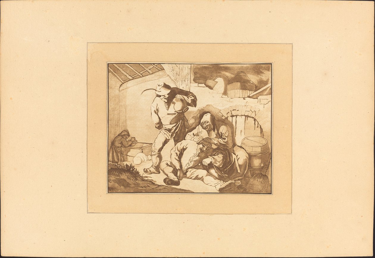 Scène paysanne - Maria Catharina Prestel after Isack van Ostade