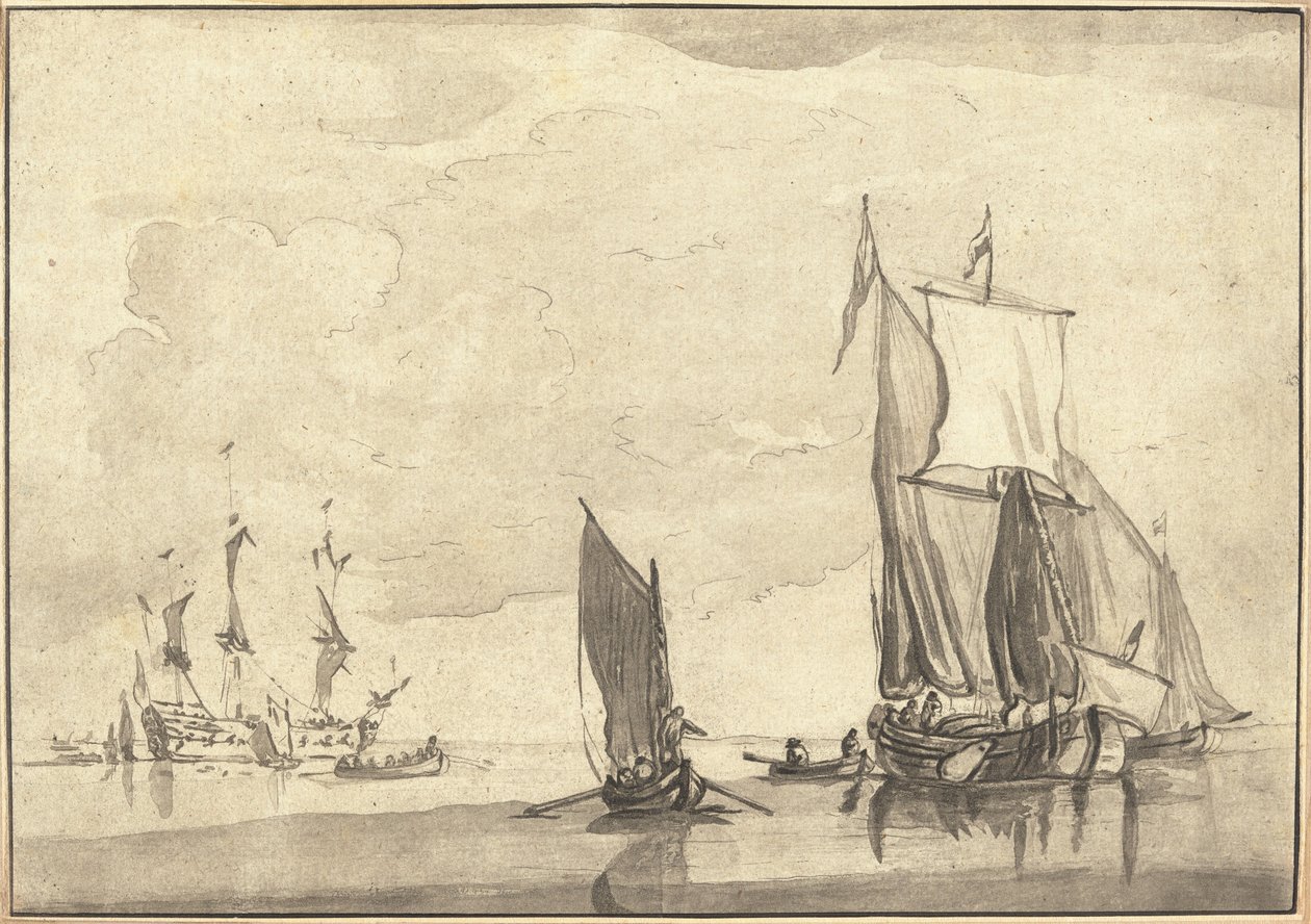 Paysage marin - Maria Catharina Prestel after Willem van de Velde the Younger