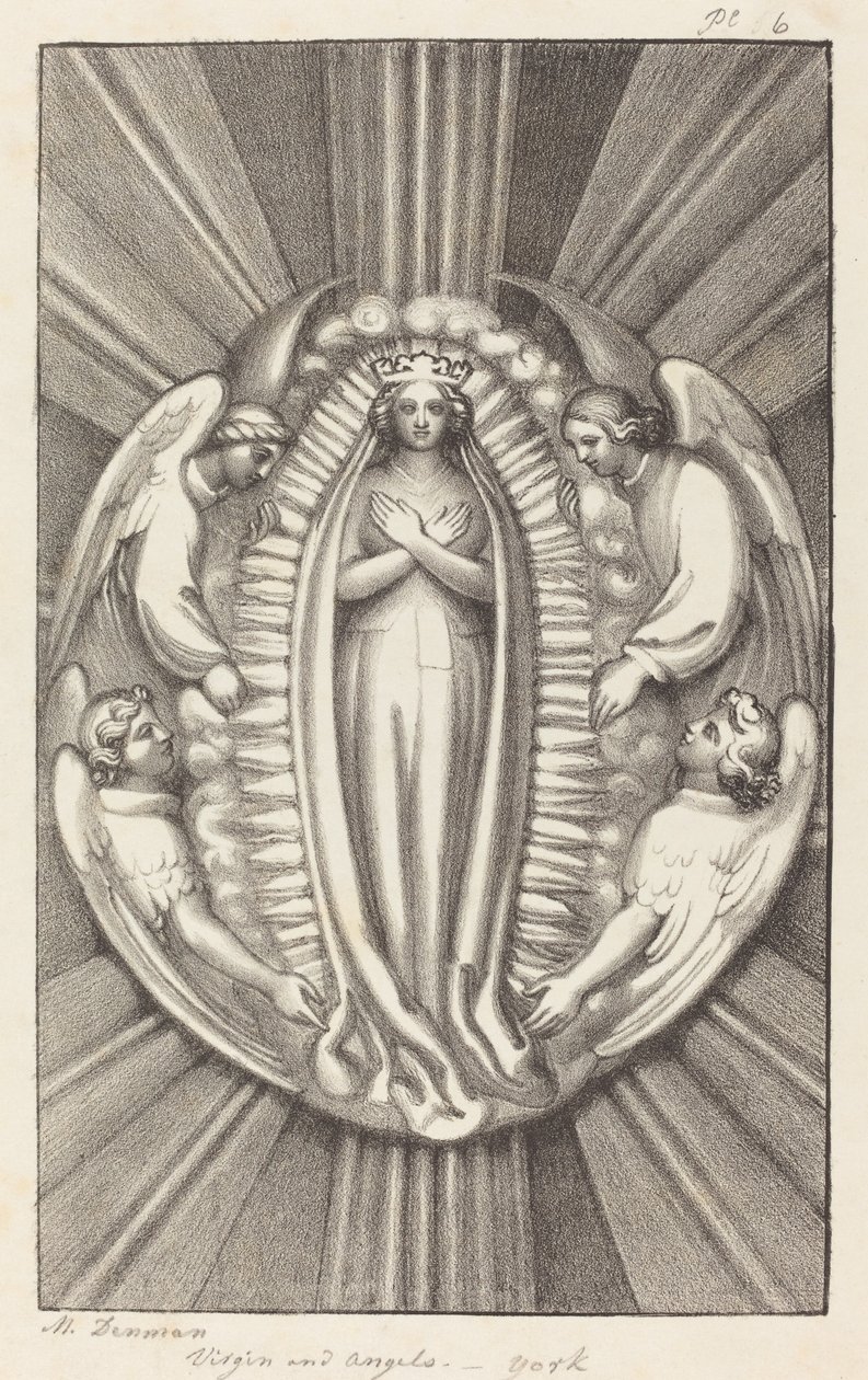 La Vierge et les Anges, une clé de voûte à York - Maria Denman after John Flaxman