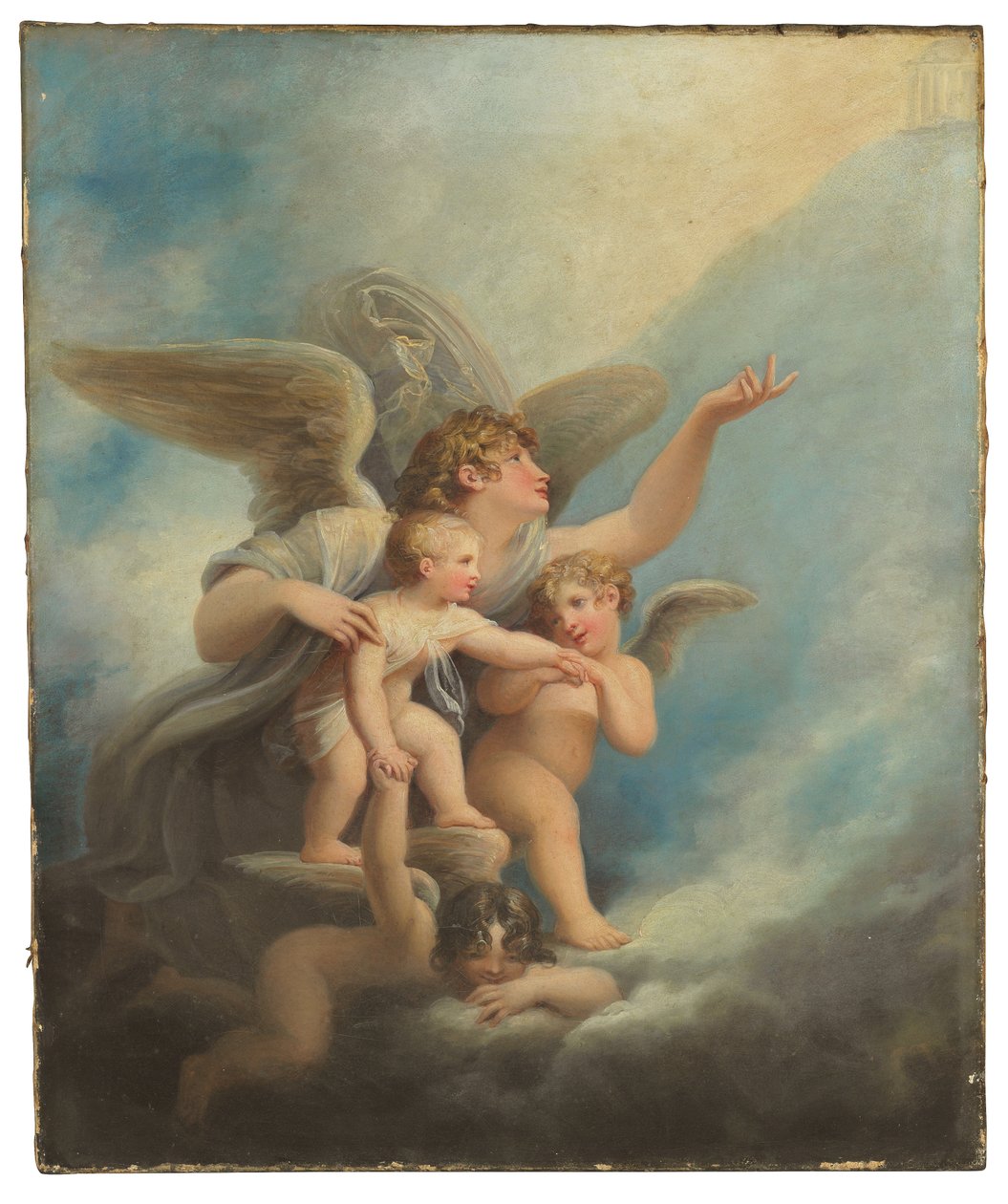 Un ange et des putti accompagnant l