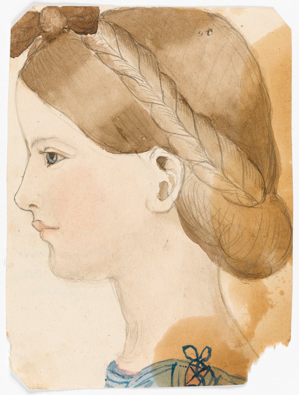 Portrait de M Rose Herschel âgée de 7 ans (1851) par sa sœur Maria, âgée de 11 ans - Maria Sophia Herschel