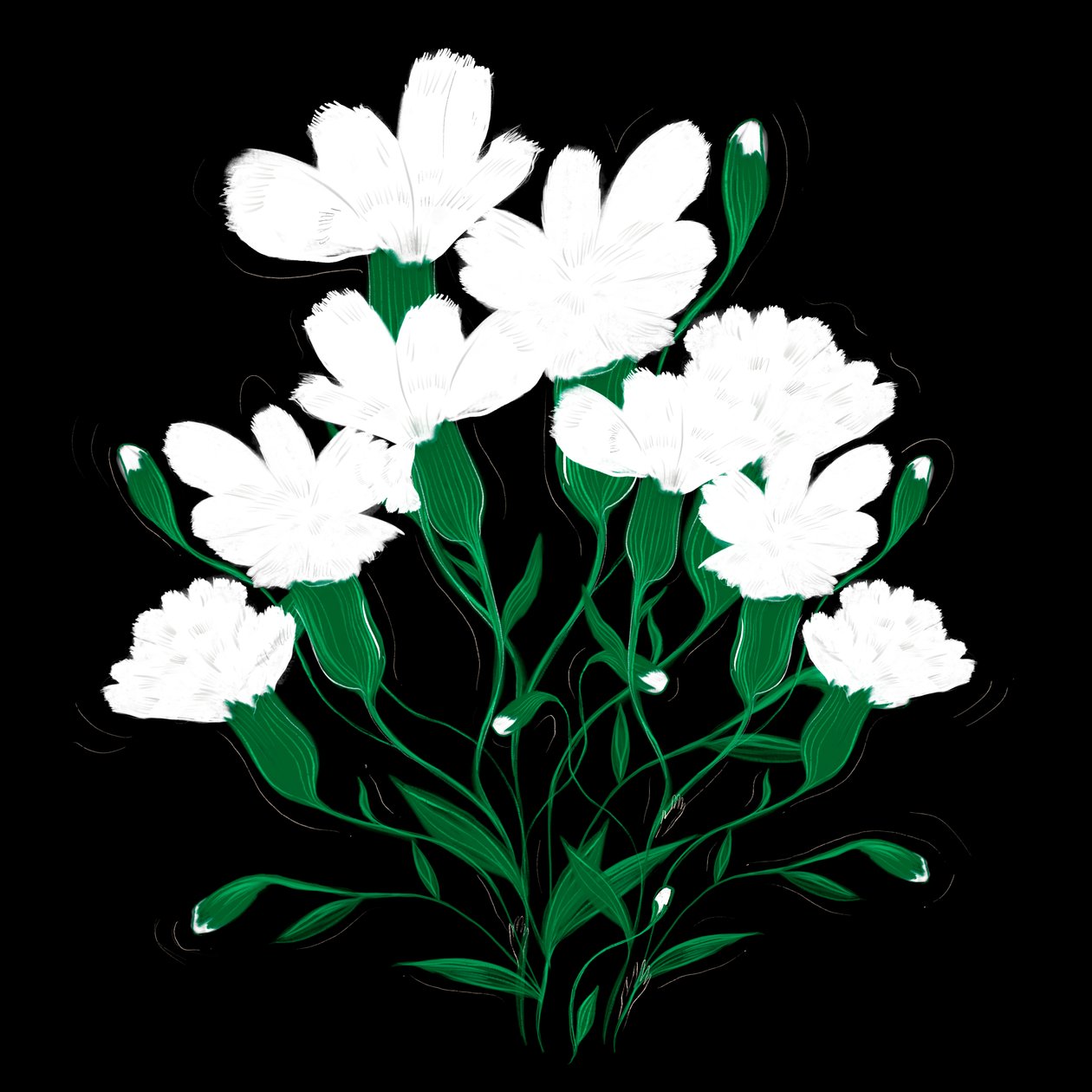 Œillets blancs, 2020 - Marianna Kulukundis