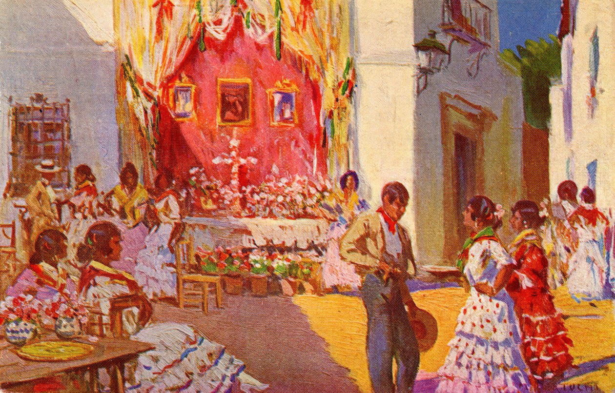 Autel de rue pour le festival de la Cruz de Mayo. Séville, Espagne - Mariano Bertuchi
