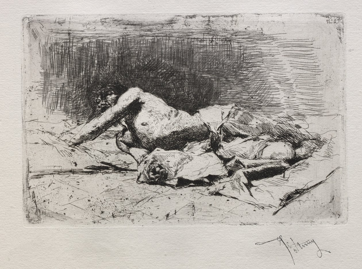 Homme roulant par terre - Mariano Fortuny y Marsal