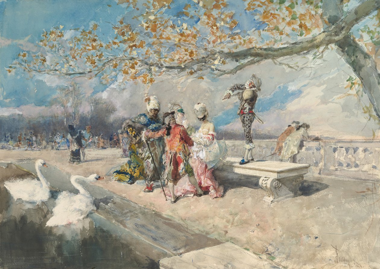 Mascarade, milieu du 19ème siècle - Mariano José María Bernardo Fortuny y Carbó