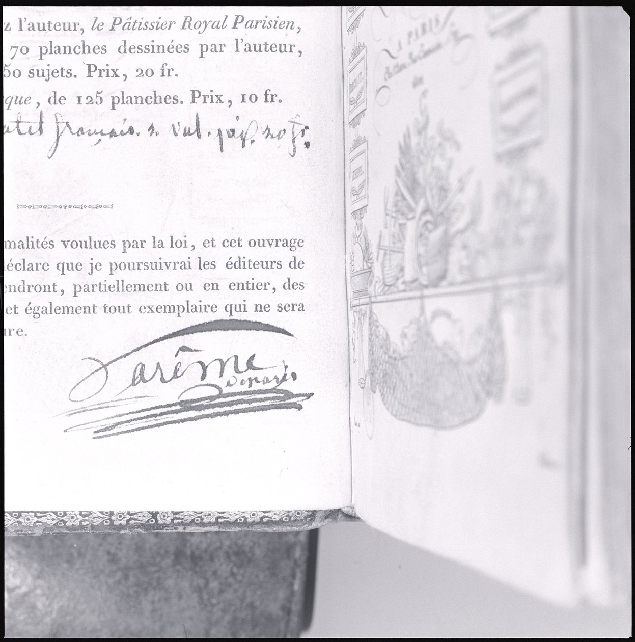 Signature de Marie Antoine Carême (1784-1833) de 