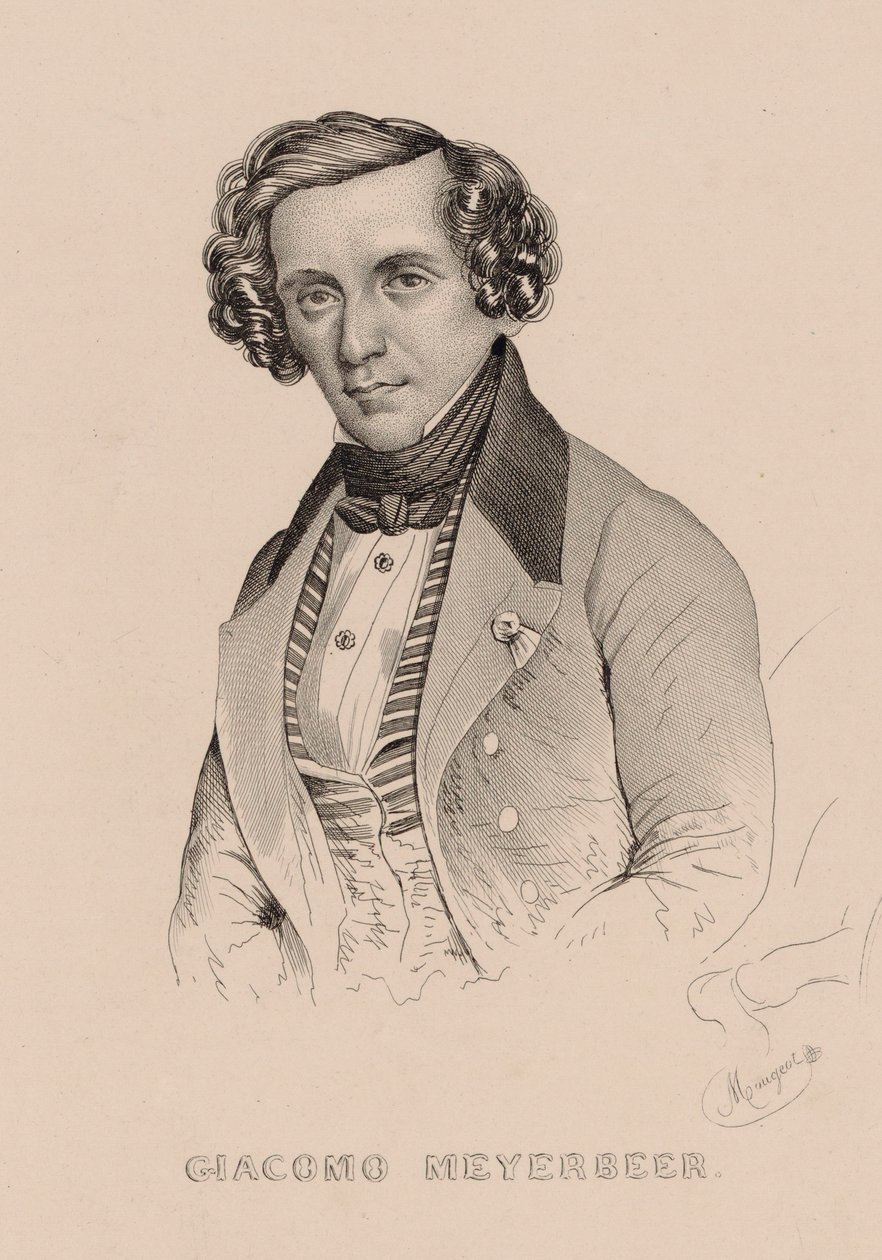 Portrait du compositeur Giacomo Meyerbeer, 1791-1864, 1836 - Marie Alexandre Menut Alophe