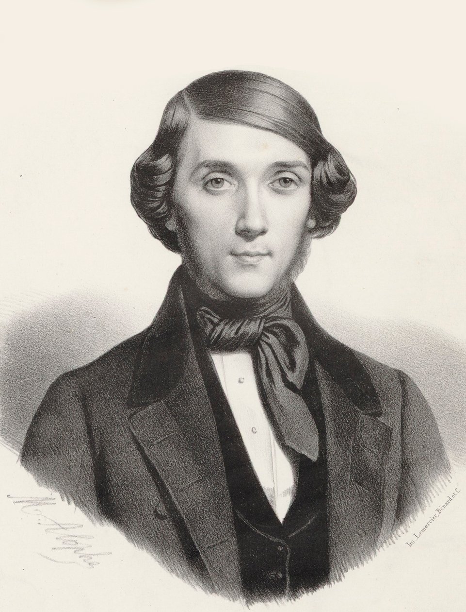 Portrait du pianiste et compositeur Jean-Henri Ravina - Marie Alexandre Menut Alophe