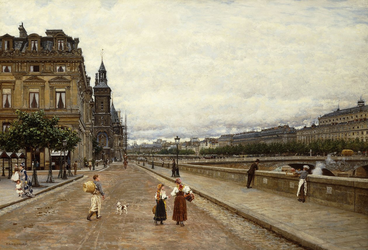 Tôt le matin le long de la Seine - Marie Francois Firmin Girard