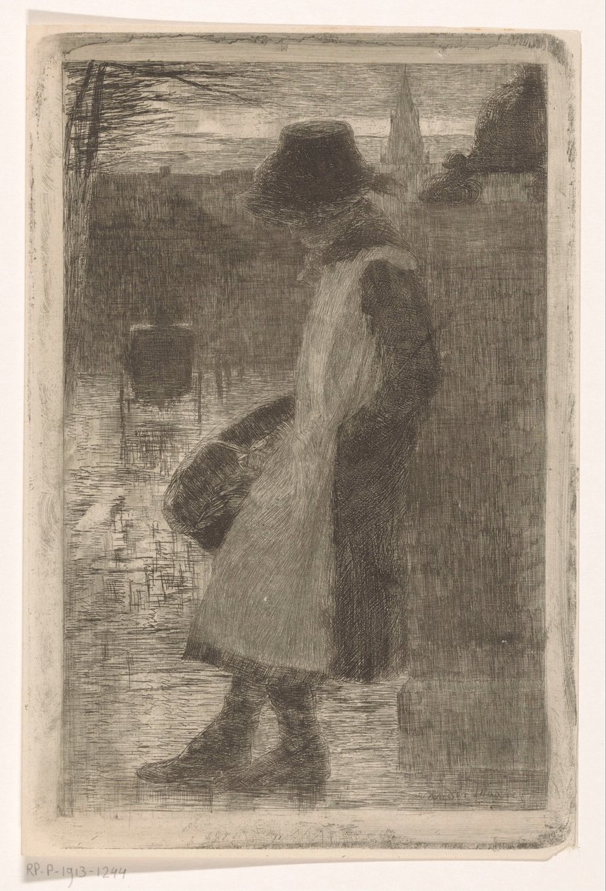 Fille dans la rue - Marinus van der Maarel