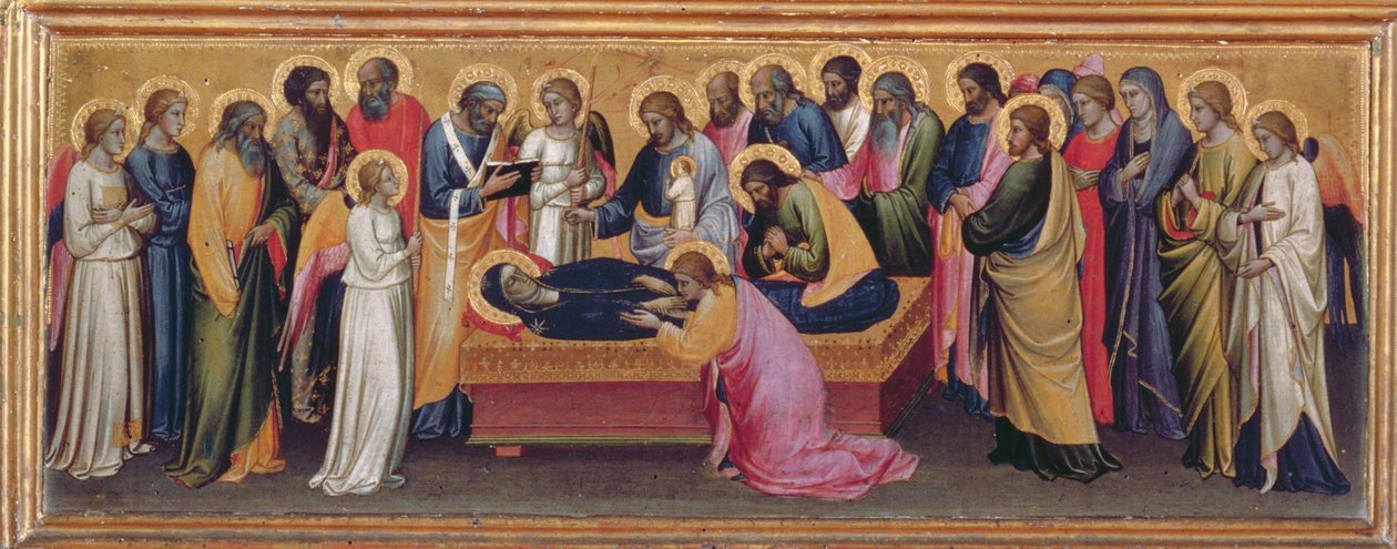 Madone et Enfant avec des Saints, détail de la prédelle de la Mort de la Vierge (détail) - Mariotto di Nardo