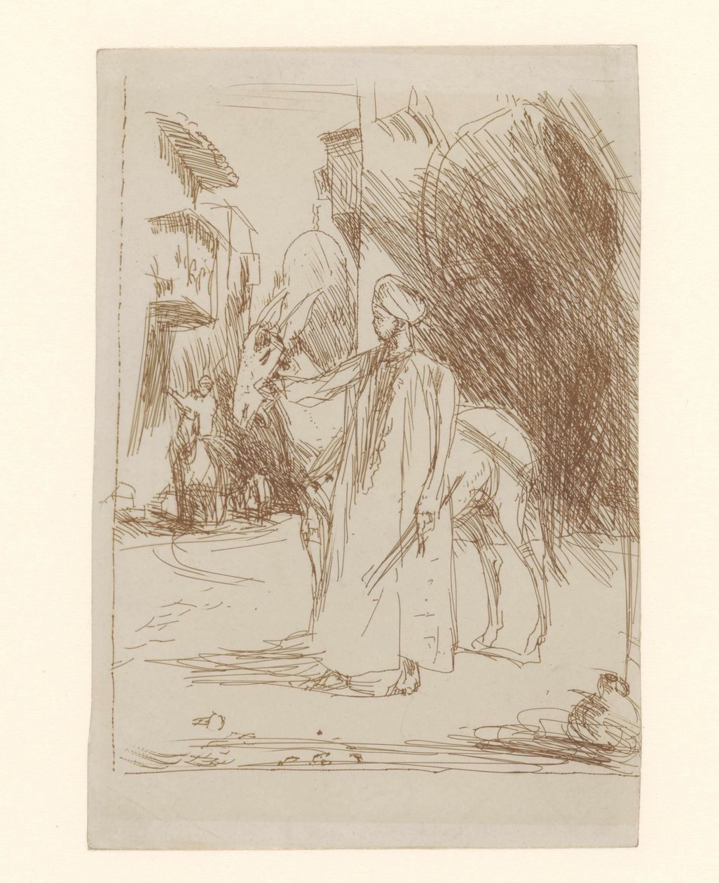 Homme avec un âne - Marius Bauer