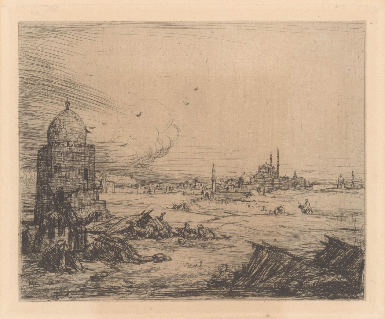Vue de la ville avec des mosquées - Marius Bauer