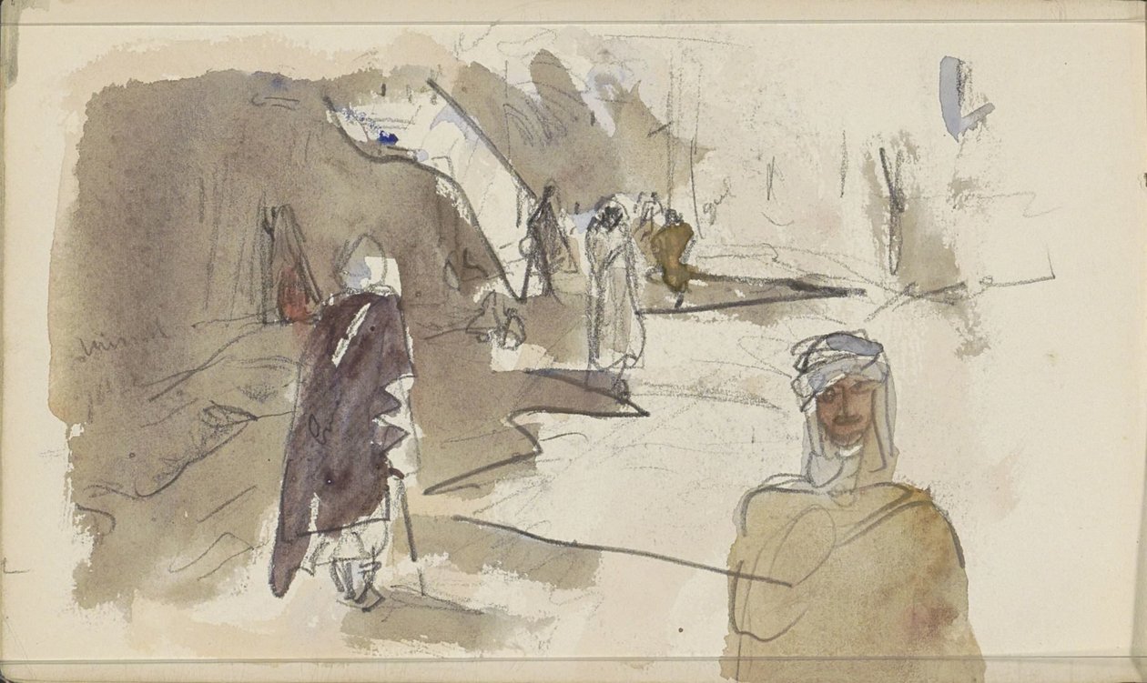 Rue avec des figures à Biskra - Marius Bauer