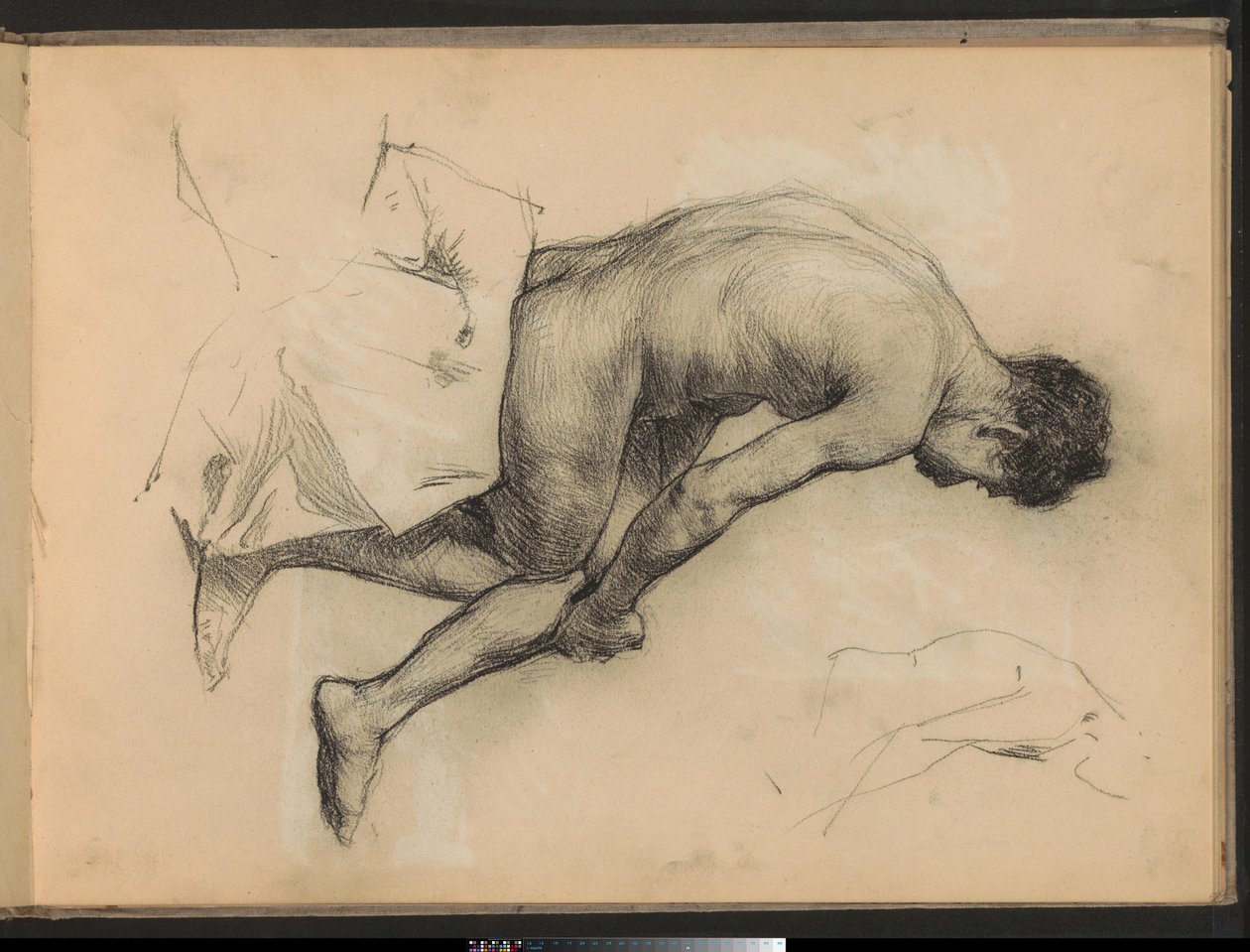 Homme nu assis - Marius Bauer