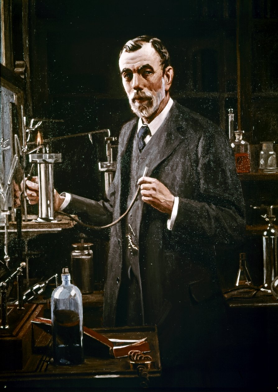 Sir William Ramsay dans son laboratoire - Mark Richard Milbanke