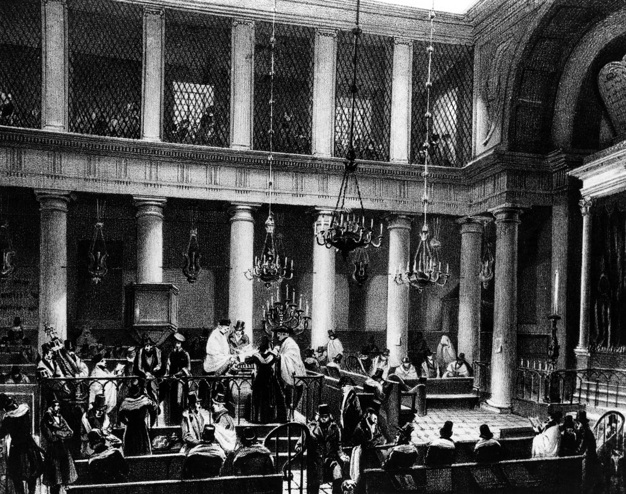 La synagogue de Paris, vers 1845 - Marquis de Villeneuve