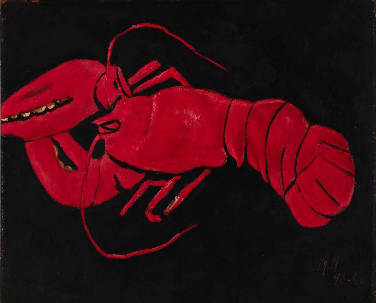 Hummer auf schwarzem Hintergrund - Marsden Hartley