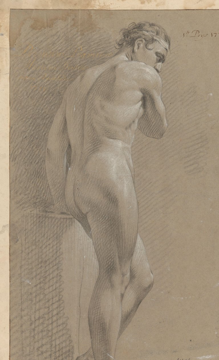 Homme nu debout, vu de dos (1er prix 1770) - Marten Houtman