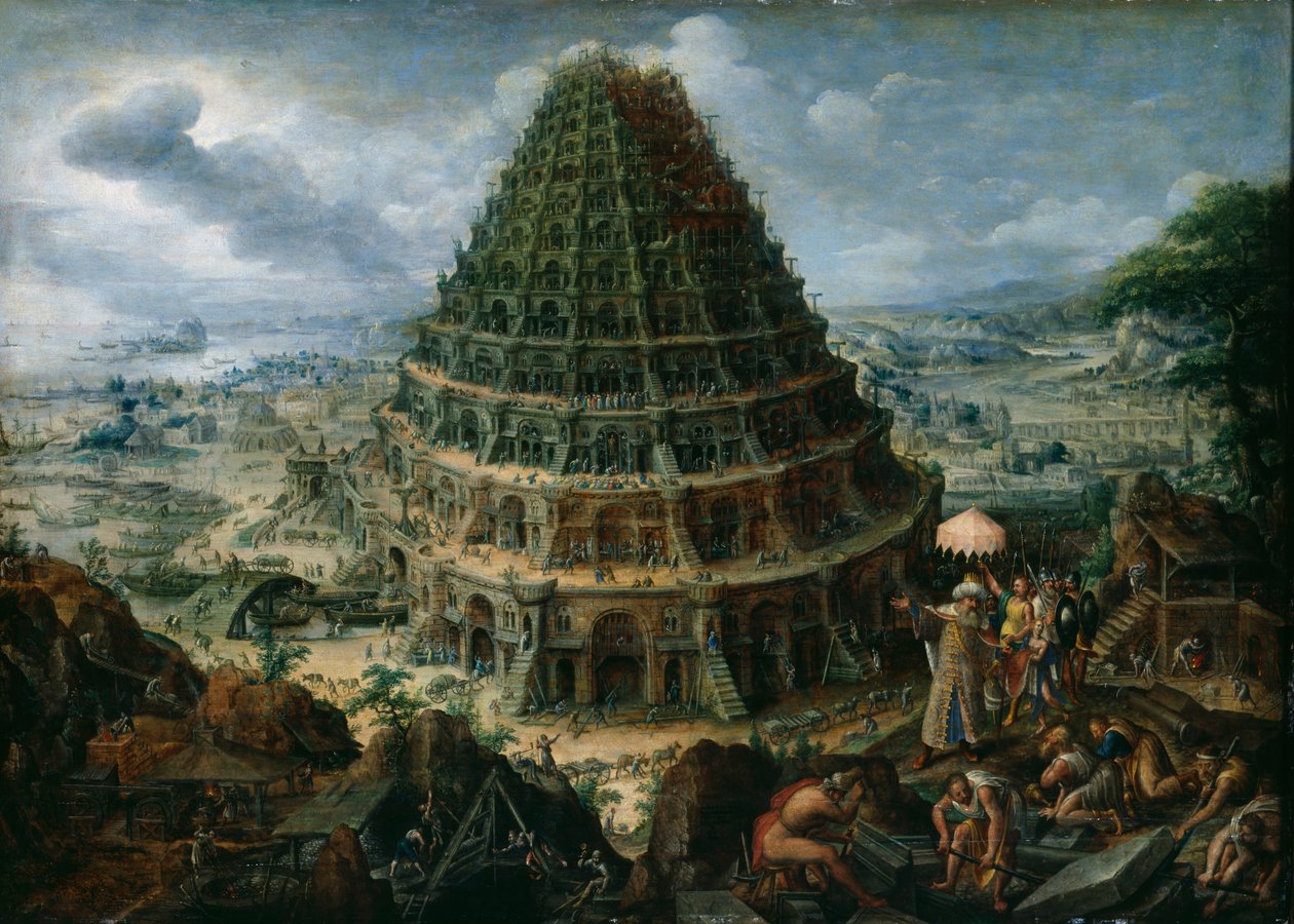 La Tour de Babel, 1595 - Marten Valckenborch  the van Elder
