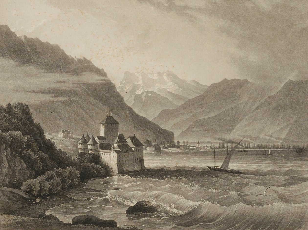 Chateau de Chillon; vu du cote de Vevey - Martens