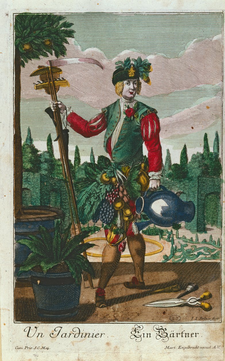 Un jardinier, représentation allégorique, c.1735 - Martin Engelbrecht