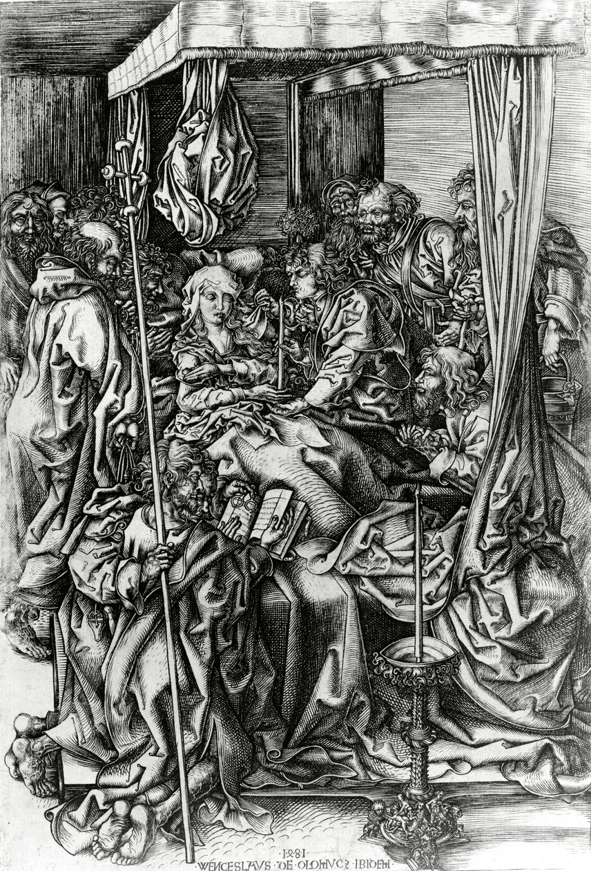 La Mort de la Vierge, gravée par Wenzel von Olmutz, 1481 - Martin Schongauer