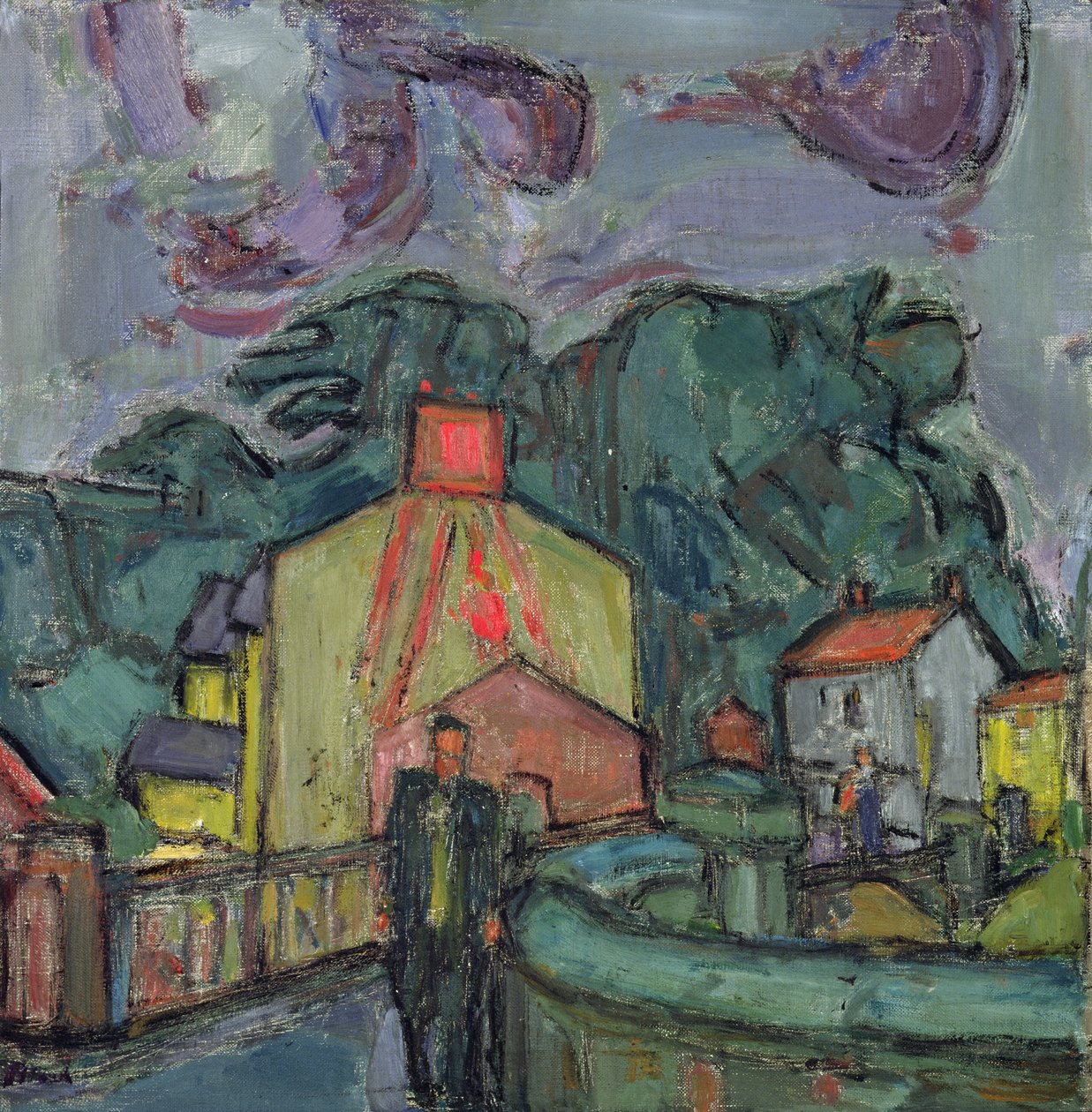Village gallois (huile sur toile) - Martin Bloch