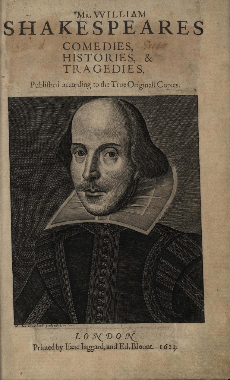 Page de titre du Premier Folio de Shakespeare, 1623 - Martin Droeshout