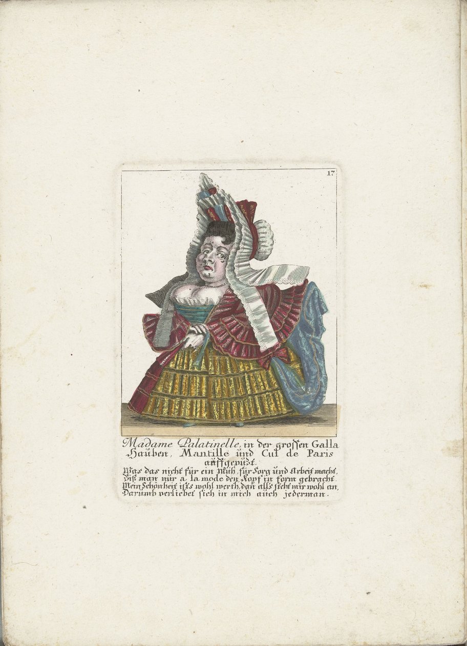 La naine française Madame Palatinelle, ca. 1710 - Martin Engelbrecht (attributed to)