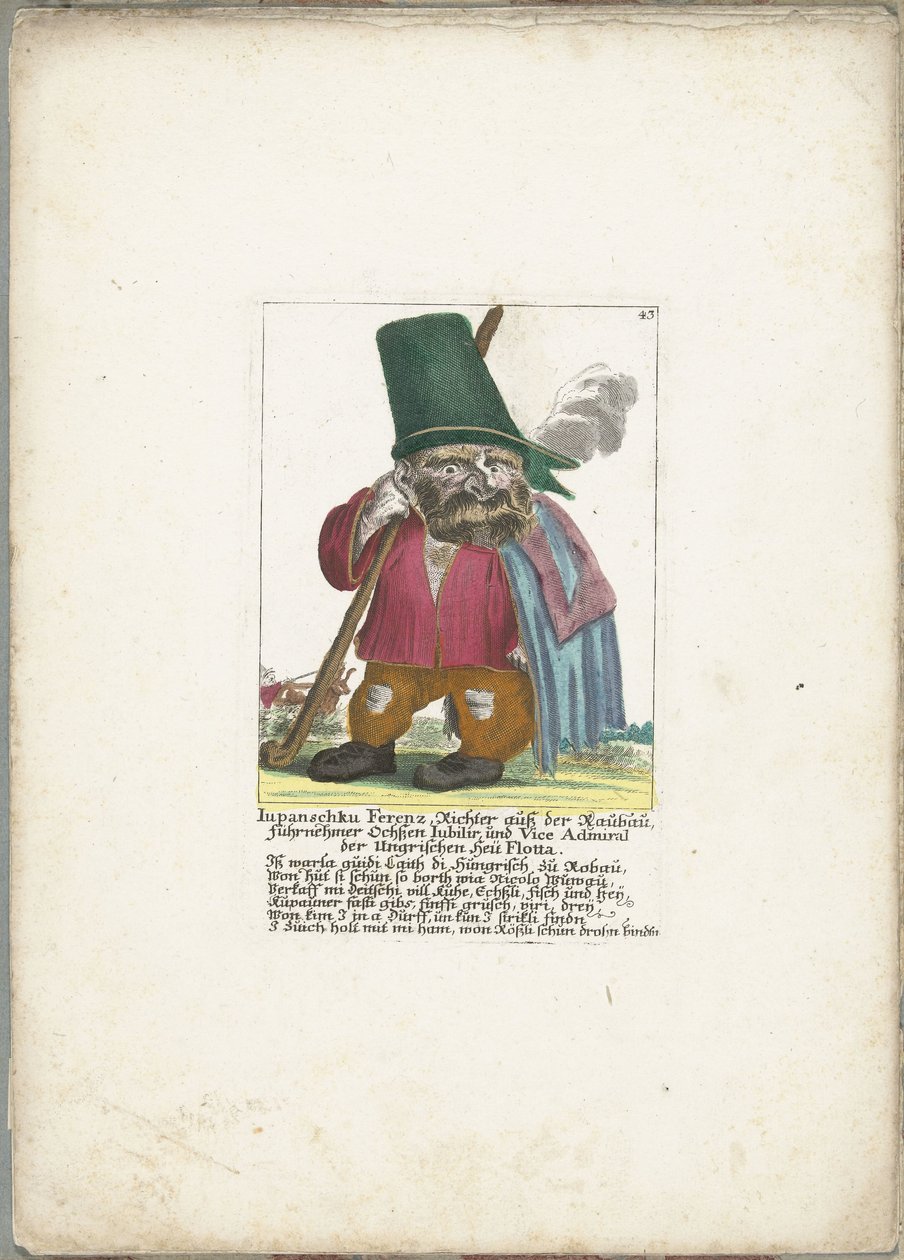 Le nain Iupanschku Ferenz, vers 1710 - Martin Engelbrecht (attributed to)