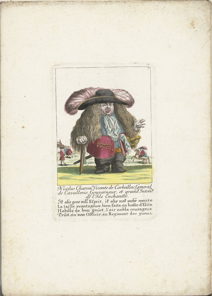 Le nain Nicolas Charon en général de cavalerie, vers 1710 - Martin Engelbrecht (attributed to)