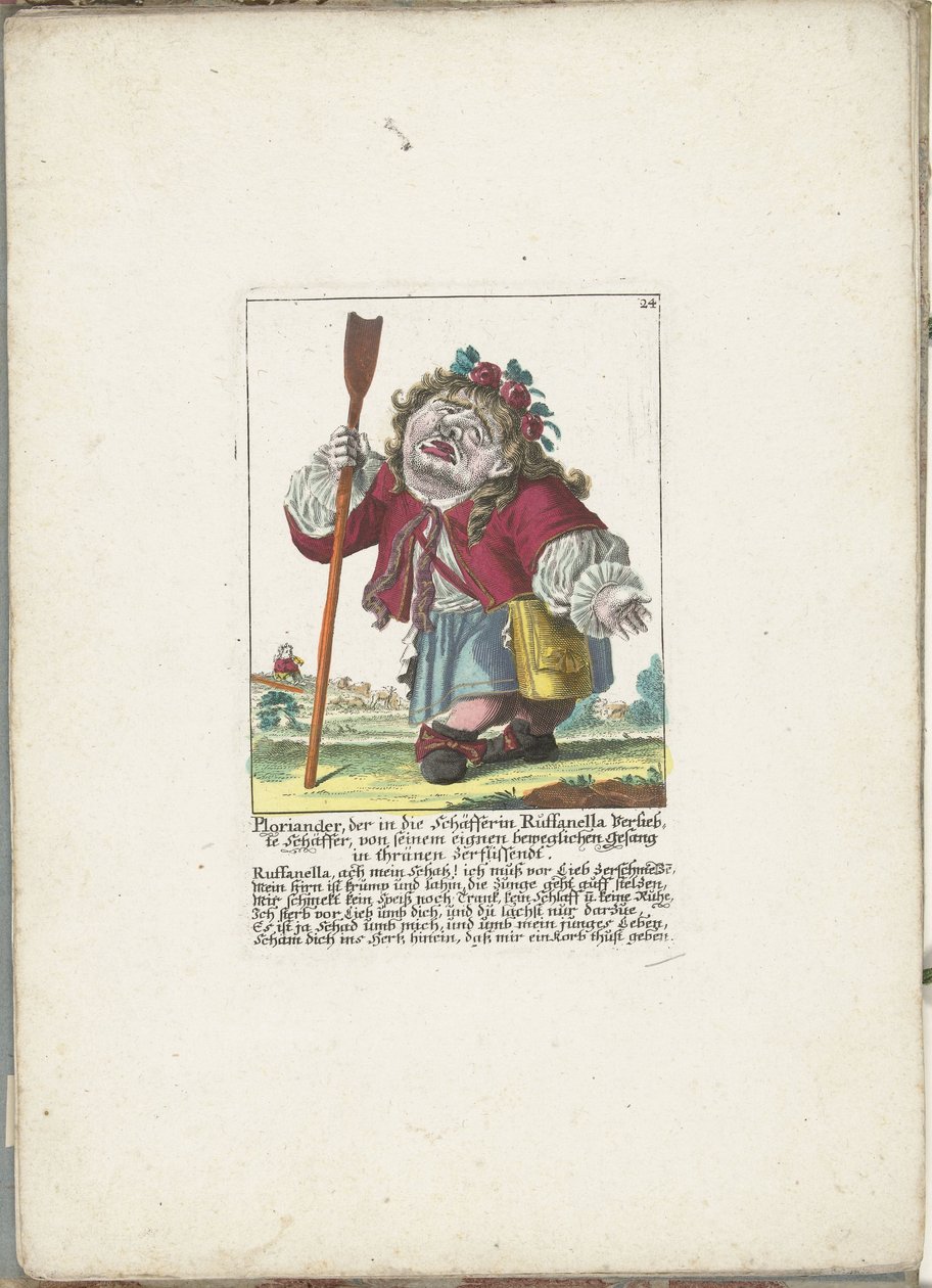 Le nain Ploriander en berger, vers 1710 - Martin Engelbrecht (attributed to)